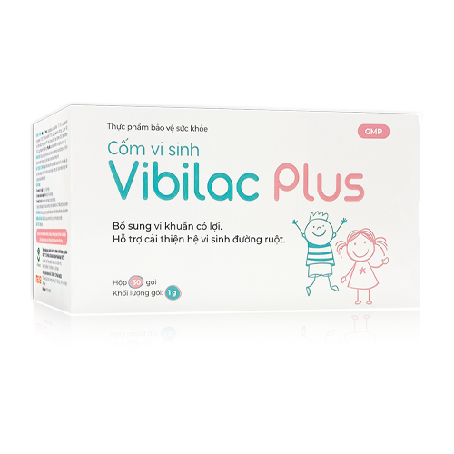 Cốm VIBILAC PLUS Giúp bổ sung vi khuẩn có lợi, hỗ trợ cải thiện hệ vi sinh đường ruột. Hỗ trợ giảm các triệu chứng rối loạn tiêu hóa do loạn khuẩn đường ruột. 